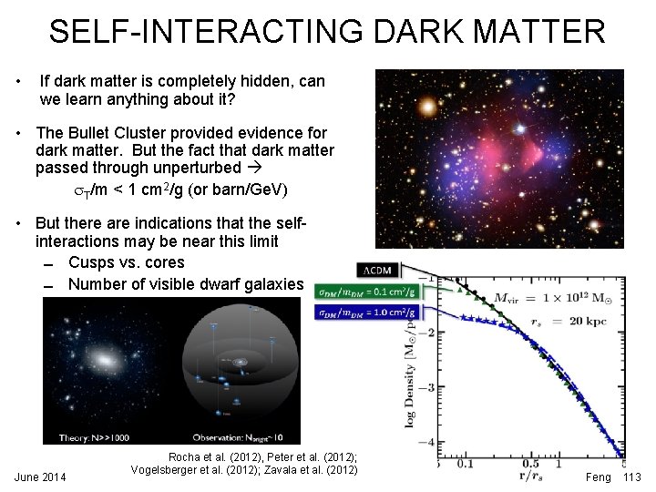 SELF-INTERACTING DARK MATTER • If dark matter is completely hidden, can we learn anything SELF-INTERACTING DARK MATTER • If dark matter is completely hidden, can we learn anything