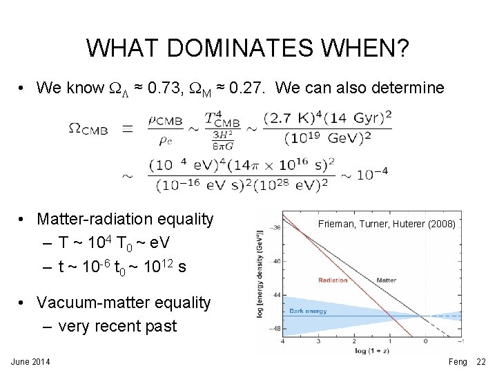WHAT DOMINATES WHEN? • We know WL ≈ 0. 73, WM ≈ 0. 27. WHAT DOMINATES WHEN? • We know WL ≈ 0. 73, WM ≈ 0. 27.