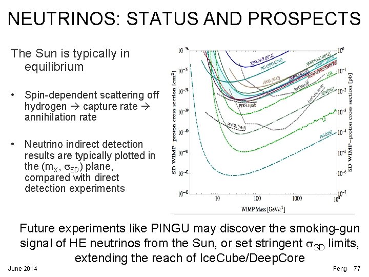 NEUTRINOS: STATUS AND PROSPECTS The Sun is typically in equilibrium • Spin-dependent scattering off NEUTRINOS: STATUS AND PROSPECTS The Sun is typically in equilibrium • Spin-dependent scattering off
