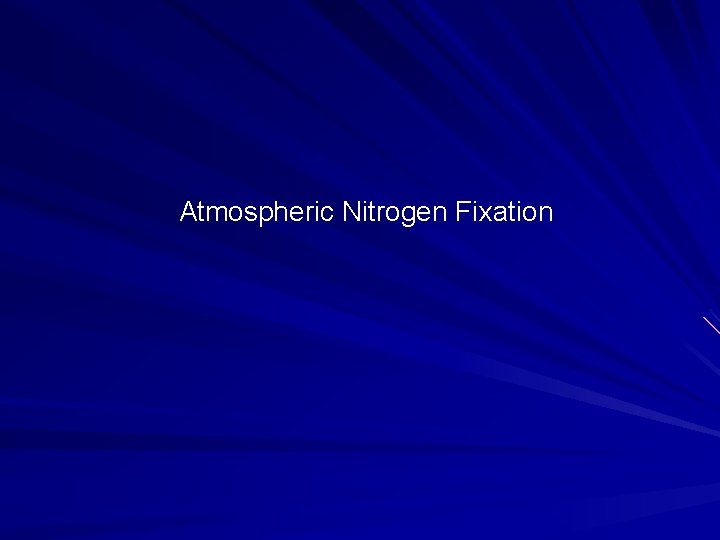 Atmospheric Nitrogen Fixation 