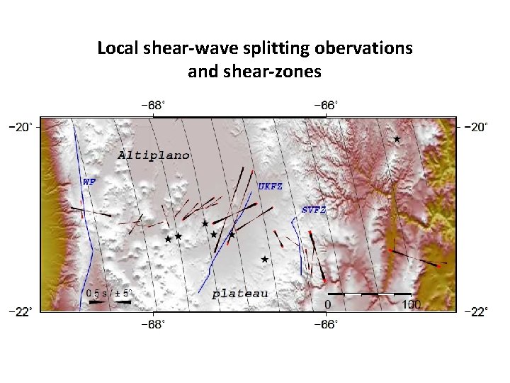 Local shear-wave splitting obervations and shear-zones 