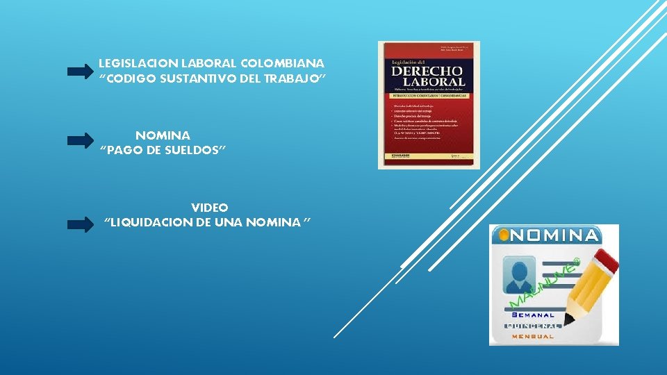 LEGISLACION LABORAL COLOMBIANA “CODIGO SUSTANTIVO DEL TRABAJO” NOMINA “PAGO DE SUELDOS” VIDEO “LIQUIDACION DE