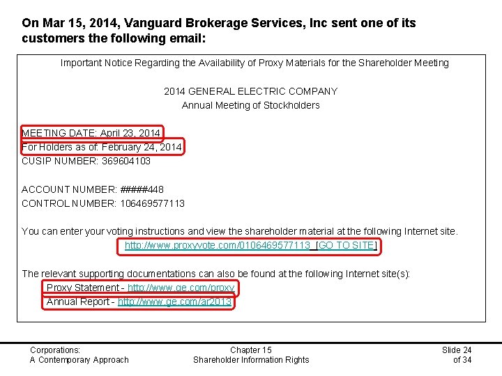 On Mar 15, 2014, Vanguard Brokerage Services, Inc sent one of its customers the