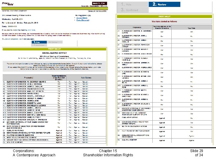 Corporations: A Contemporary Approach Chapter 15 Shareholder Information Rights Slide 29 of 34 