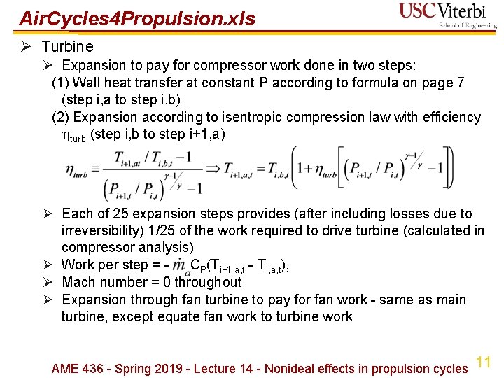 Air. Cycles 4 Propulsion. xls Ø Turbine Ø Expansion to pay for compressor work