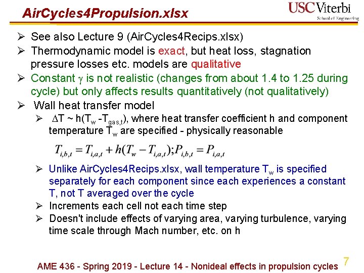 Air. Cycles 4 Propulsion. xlsx Ø See also Lecture 9 (Air. Cycles 4 Recips.