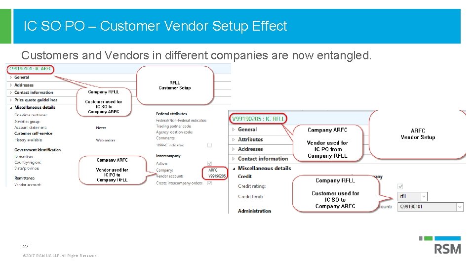 IC SO PO – Customer Vendor Setup Effect Customers and Vendors in different companies