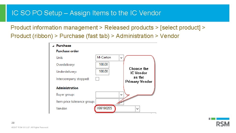 IC SO PO Setup – Assign Items to the IC Vendor Product information management