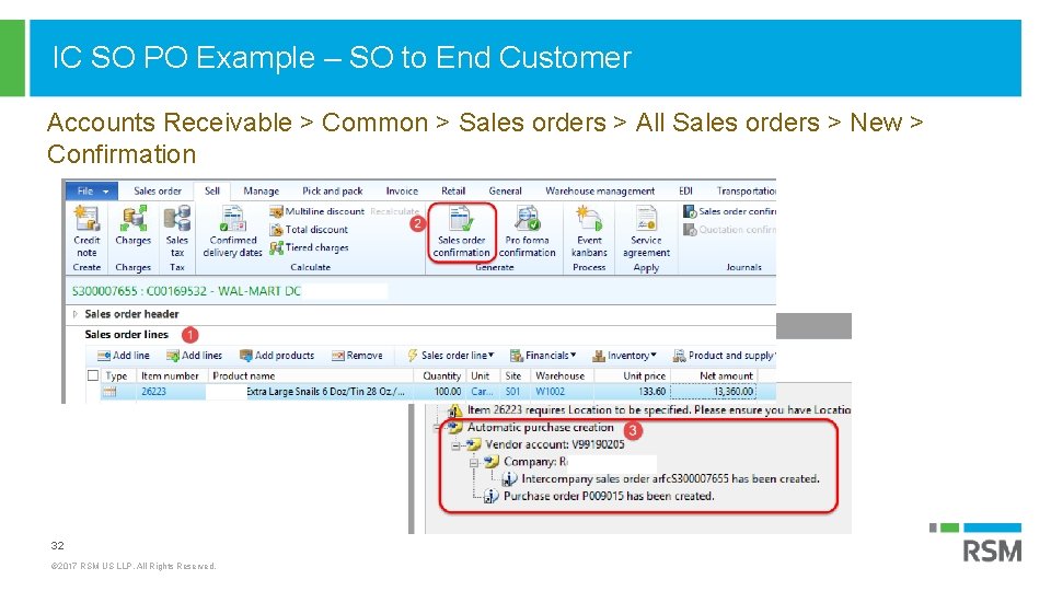 IC SO PO Example – SO to End Customer Accounts Receivable > Common >