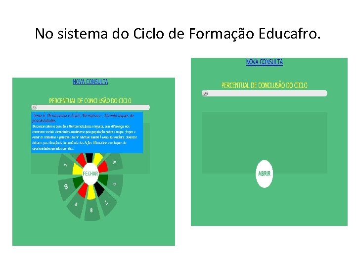 No sistema do Ciclo de Formação Educafro. 