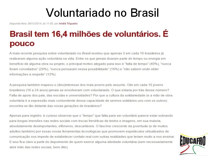 Voluntariado no Brasil 
