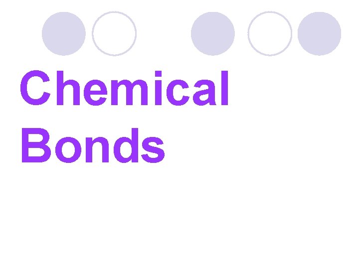 Chemical Bonds 