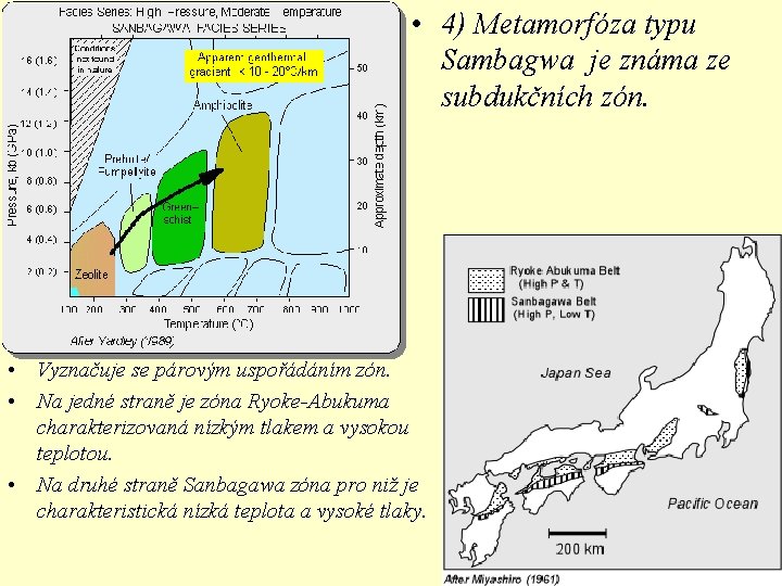 • 4) Metamorfóza typu Sambagwa je známa ze subdukčních zón. • Vyznačuje se • 4) Metamorfóza typu Sambagwa je známa ze subdukčních zón. • Vyznačuje se