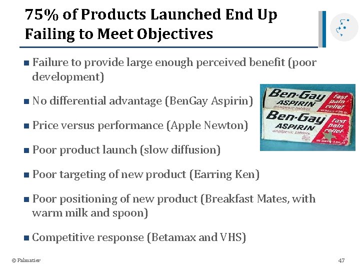 75% of Products Launched End Up Failing to Meet Objectives n Failure to provide