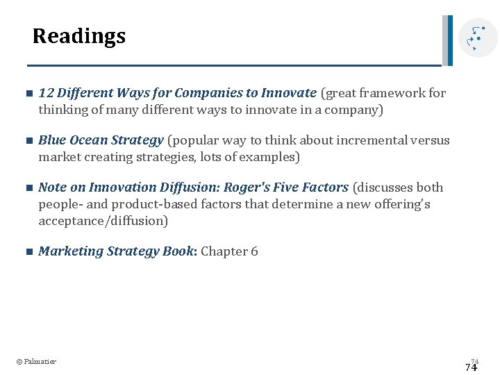 Readings n 12 Different Ways for Companies to Innovate (great framework for thinking of