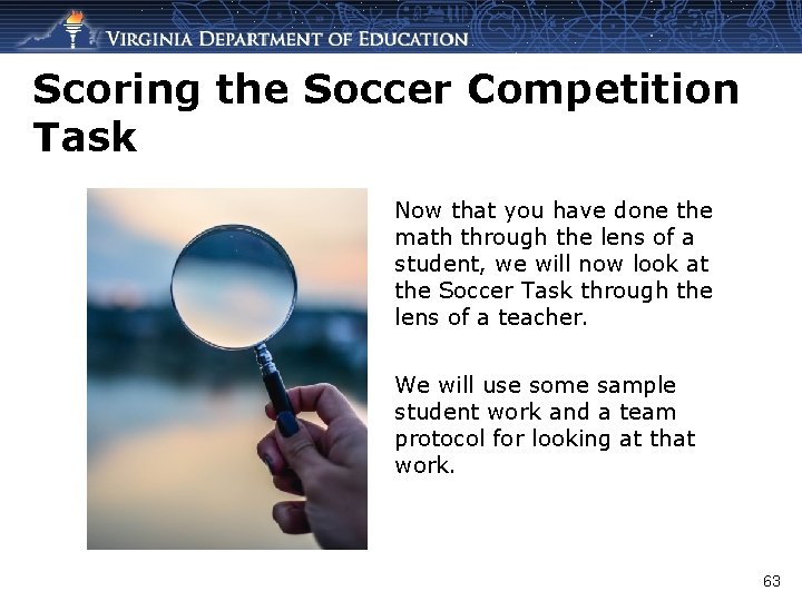 Scoring the Soccer Competition Task Now that you have done the math through the