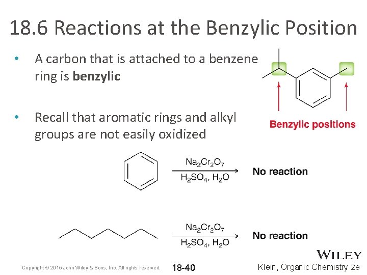 18. 6 Reactions at the Benzylic Position • A carbon that is attached to 18. 6 Reactions at the Benzylic Position • A carbon that is attached to