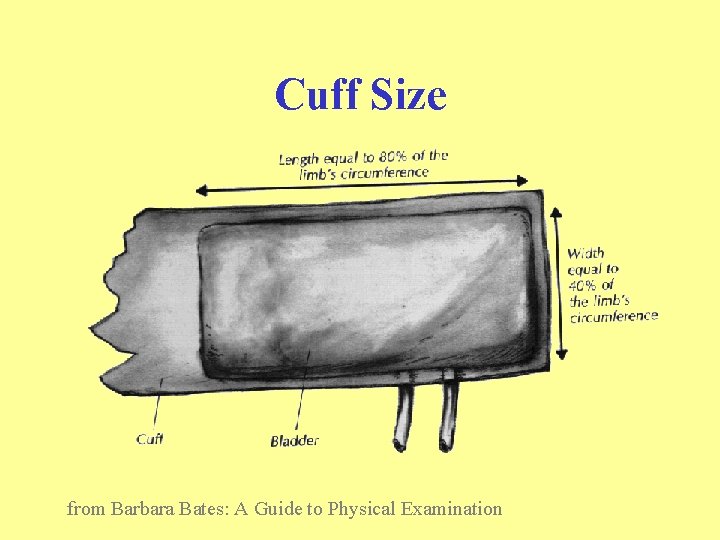 Cuff Size from Barbara Bates: A Guide to Physical Examination 13 