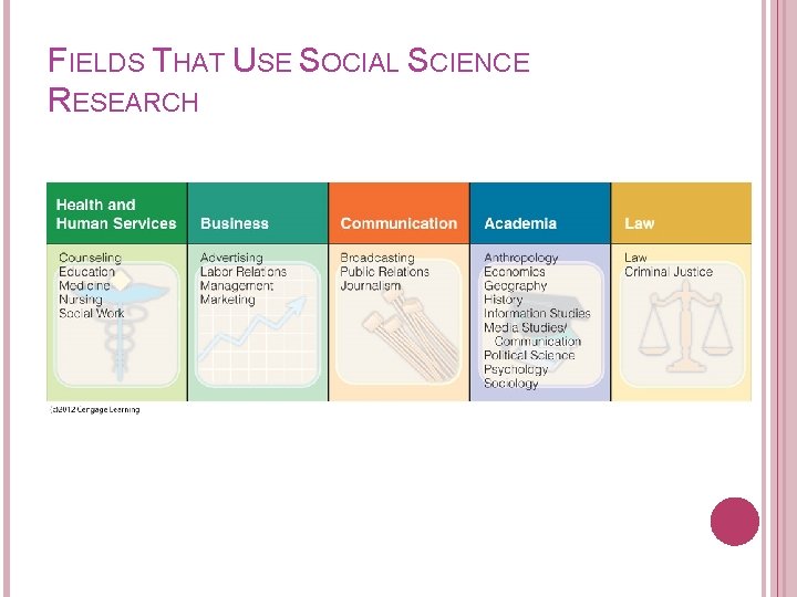 FIELDS THAT USE SOCIAL SCIENCE RESEARCH 