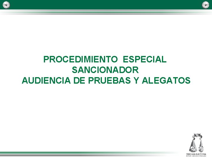 PROCEDIMIENTO ESPECIAL SANCIONADOR AUDIENCIA DE PRUEBAS Y ALEGATOS 