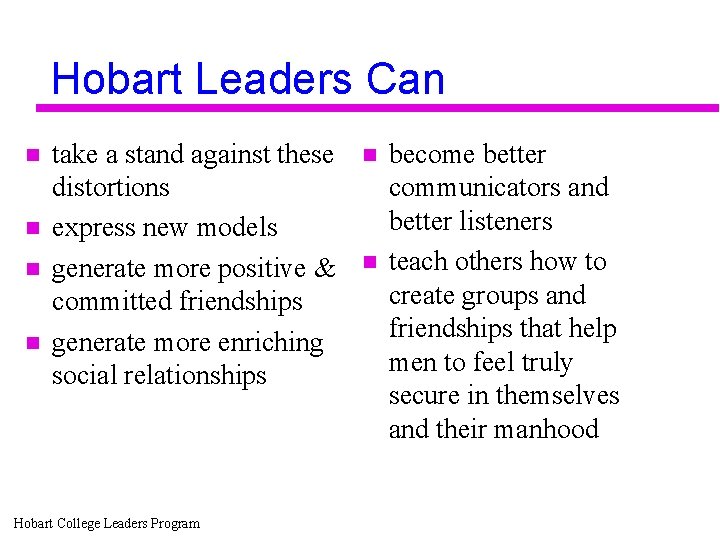 Hobart Leaders Can n n take a stand against these distortions express new models