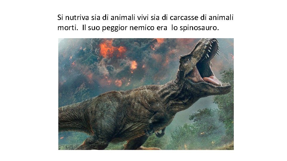 Si nutriva sia di animali vivi sia di carcasse di animali morti. Il suo