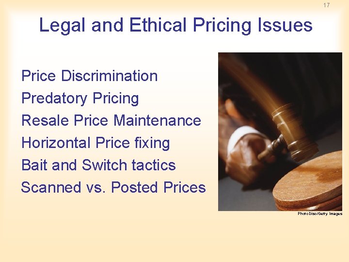 17 Legal and Ethical Pricing Issues Price Discrimination Predatory Pricing Resale Price Maintenance Horizontal 17 Legal and Ethical Pricing Issues Price Discrimination Predatory Pricing Resale Price Maintenance Horizontal