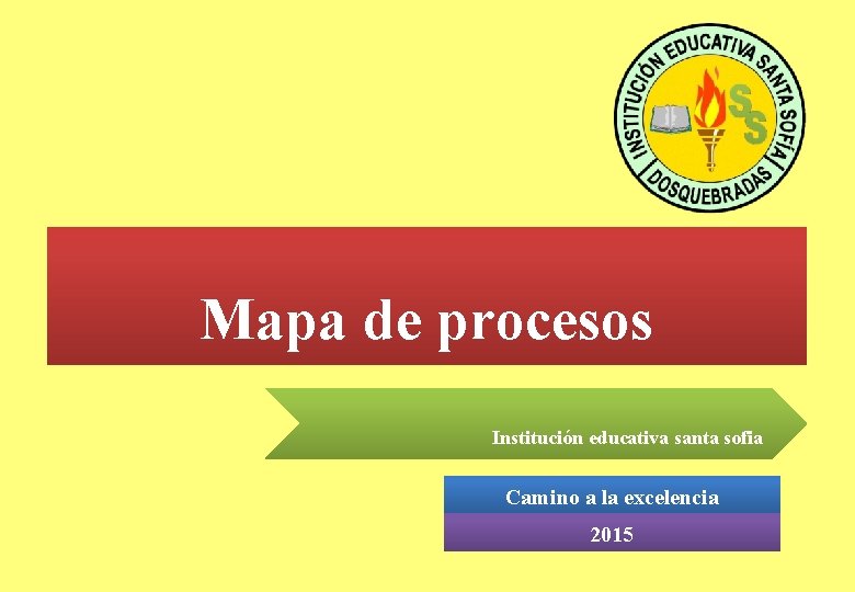 Mapa de procesos Institución educativa santa sofia Camino a la excelencia 2015 