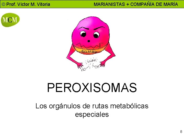 © Prof. Víctor M. Vitoria MARIANISTAS + COMPAÑÍA DE MARÍA PEROXISOMAS Los orgánulos de