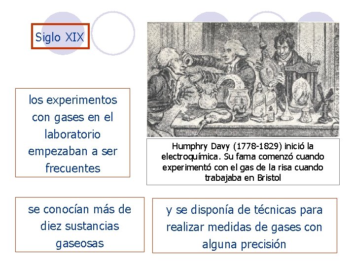 Siglo XIX los experimentos con gases en el laboratorio empezaban a ser frecuentes se Siglo XIX los experimentos con gases en el laboratorio empezaban a ser frecuentes se