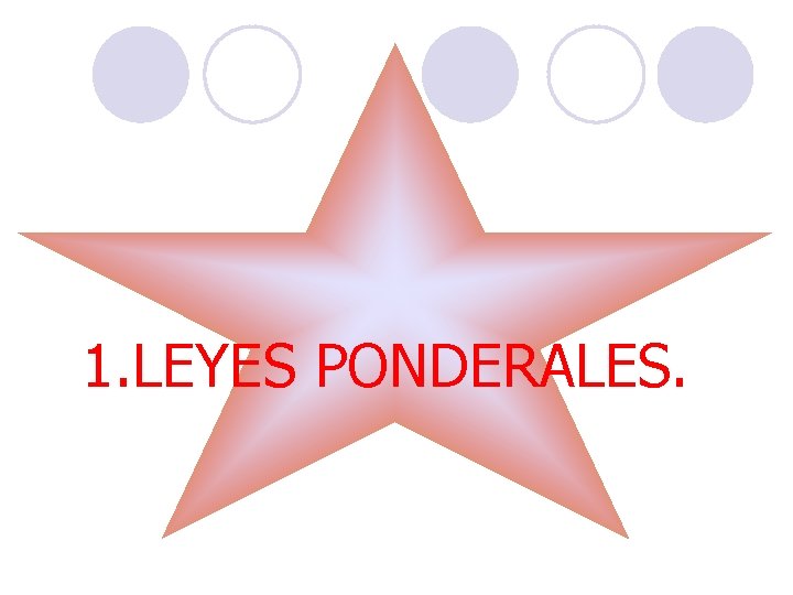 1. LEYES PONDERALES. 1. LEYES PONDERALES.