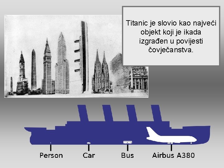 Titanic je slovio kao najveći objekt koji je ikada izgrađen u povijesti čovječanstva. 