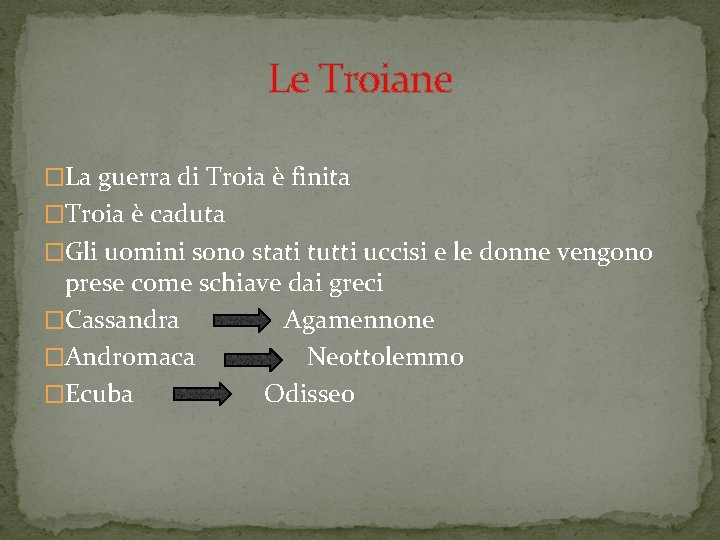 Le Troiane �La guerra di Troia è finita �Troia è caduta �Gli uomini sono Le Troiane �La guerra di Troia è finita �Troia è caduta �Gli uomini sono