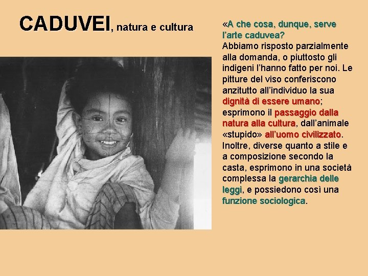 CADUVEI, natura e cultura «A che cosa, dunque, serve l’arte caduvea? Abbiamo risposto parzialmente