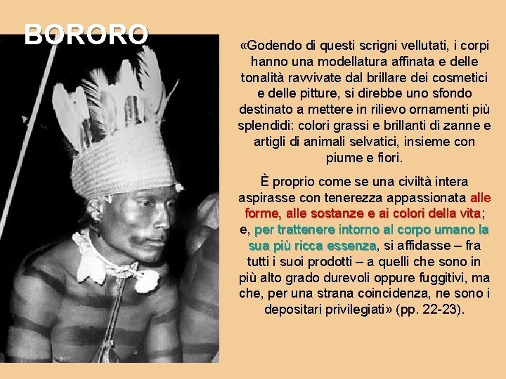 BORORO «Godendo di questi scrigni vellutati, i corpi hanno una modellatura affinata e delle