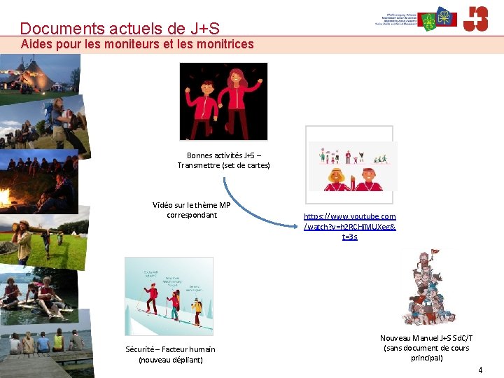 Documents actuels de J+S Aides pour les moniteurs et les monitrices Bonnes activités J+S