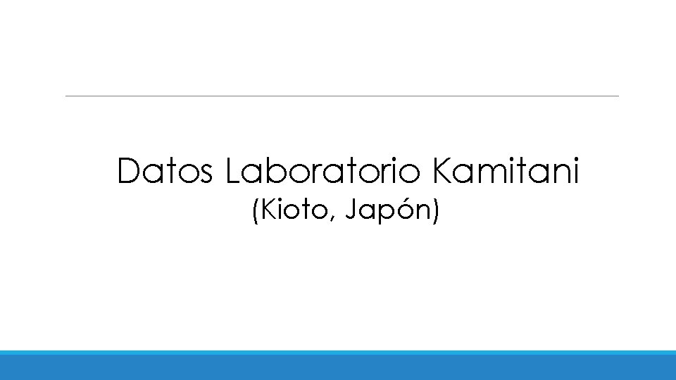 Datos Laboratorio Kamitani (Kioto, Japón) 