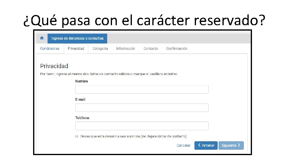 ¿Qué pasa con el carácter reservado? 