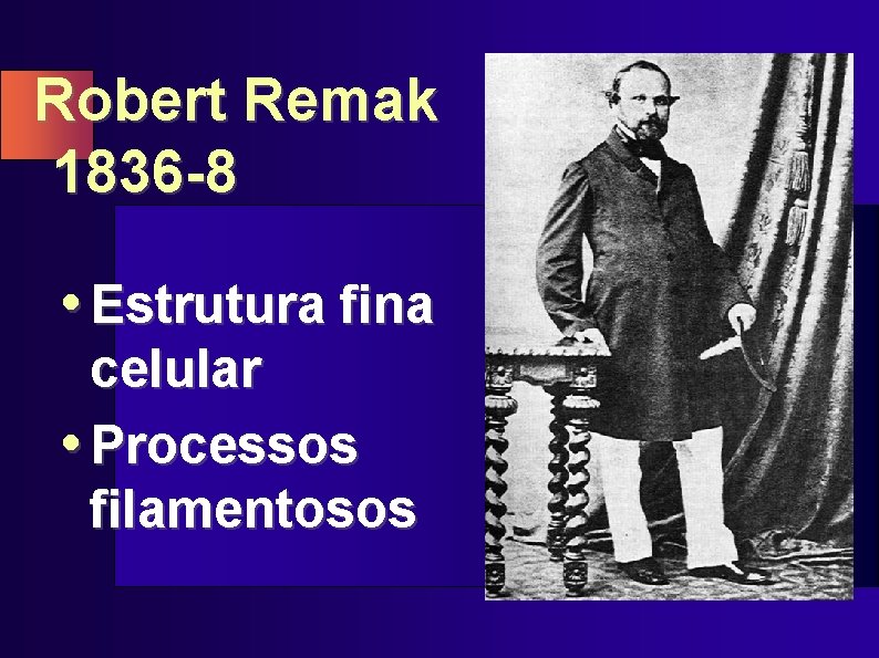 Robert Remak 1836 -8 • Estrutura fina celular • Processos filamentosos 