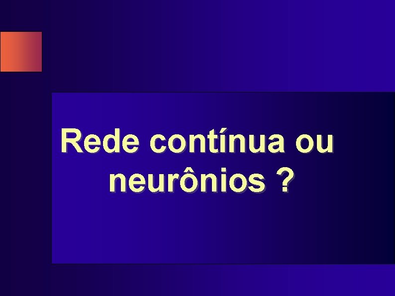 Rede contínua ou neurônios ? 