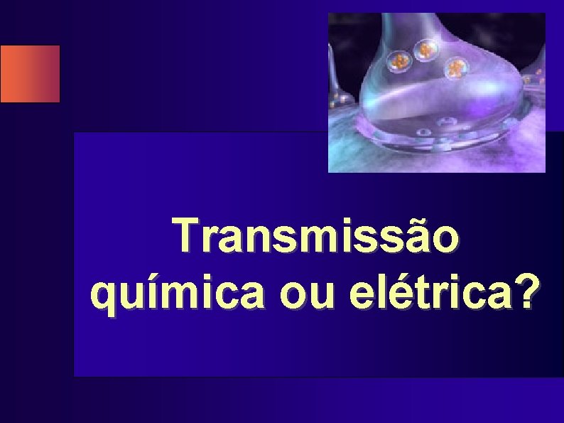 Transmissão química ou elétrica? 