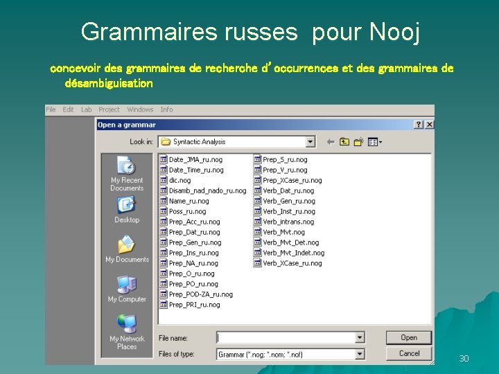 Grammaires russes pour Nooj concevoir des grammaires de recherche d’occurrences et des grammaires de