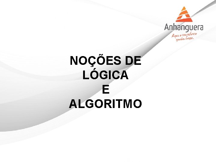 NOÇÕES DE LÓGICA E ALGORITMO 