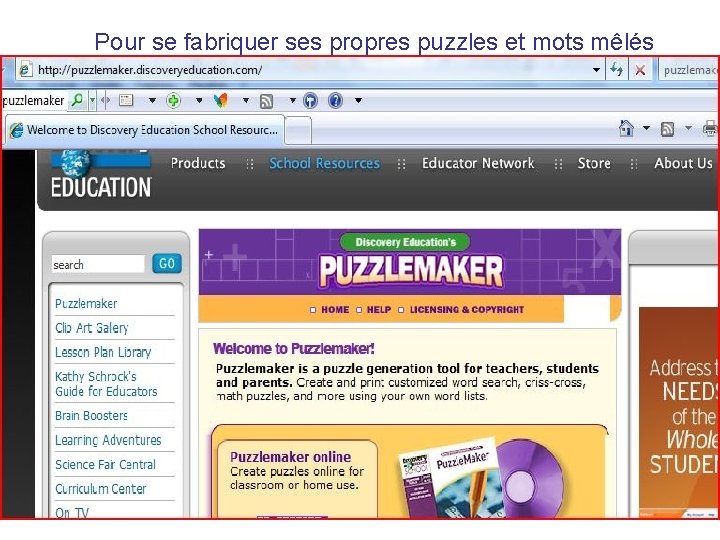 Pour se fabriquer ses propres puzzles et mots mêlés 