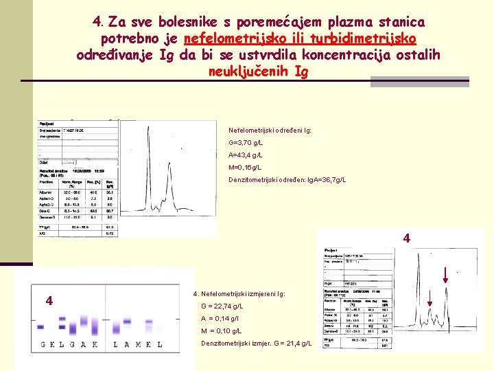 4. Za sve bolesnike s poremećajem plazma stanica potrebno je nefelometrijsko ili turbidimetrijsko određivanje