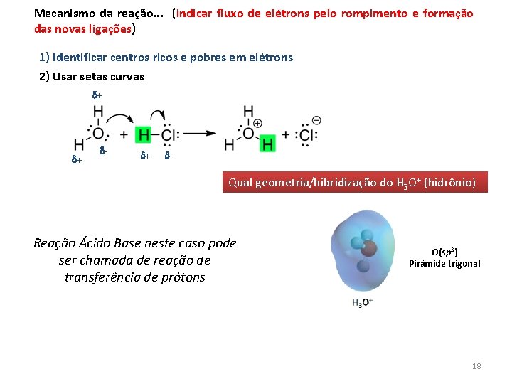 Mecanismo da reação. . . (indicar fluxo de elétrons pelo rompimento e formação das