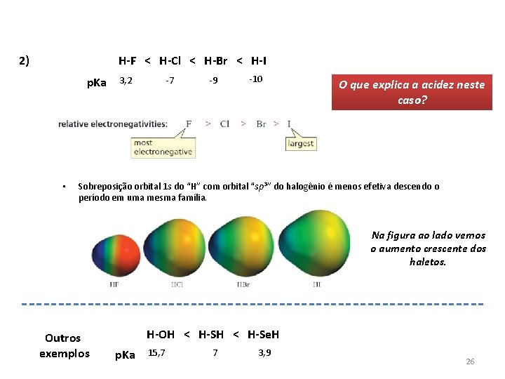 2) H-F < H-Cl < H-Br < H-I p. Ka • 3, 2 -7
