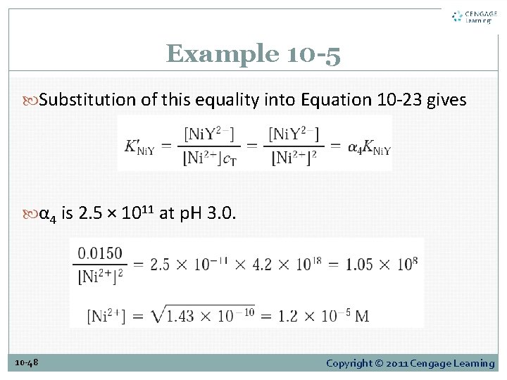 Example 10 -5 Substitution of this equality into Equation 10 -23 gives α 4