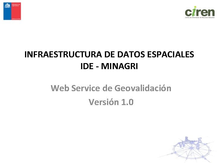 INFRAESTRUCTURA DE DATOS ESPACIALES IDE MINAGRI Web Service