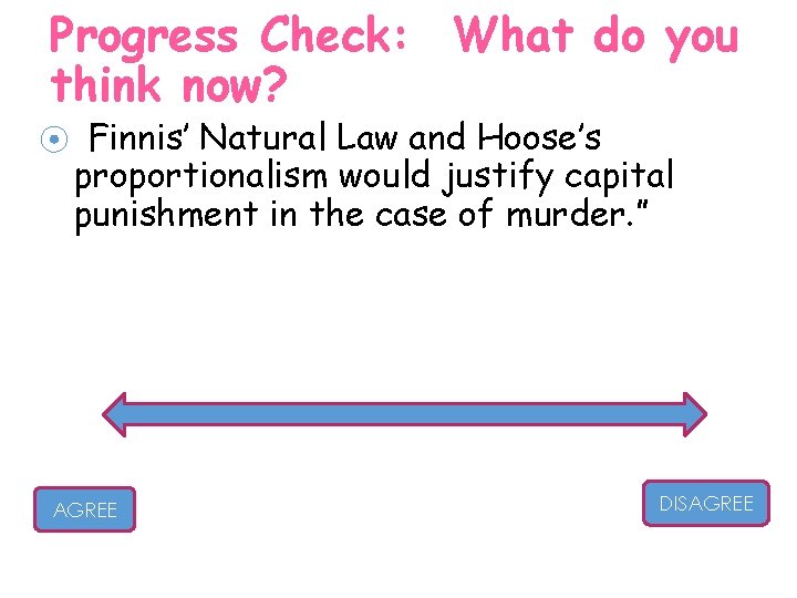 Progress Check: What do you think now? ⦿ “Finnis’ Natural Law and Hoose’s proportionalism